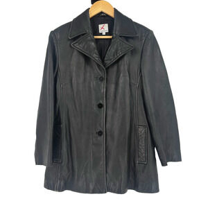 VTG Anonymous Black Leather Jacket Medium Grunge 90s Y2K Minimalist Indie Sleaze